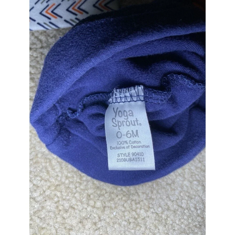 Yoga Sprout Baby Beanie Hat 5 Pack Size 0-6M Blue Orange Grey Mixed Prints